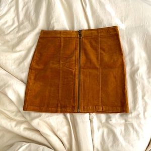 Buttery Soft Cognac Zip Up Skirt (LARGE)